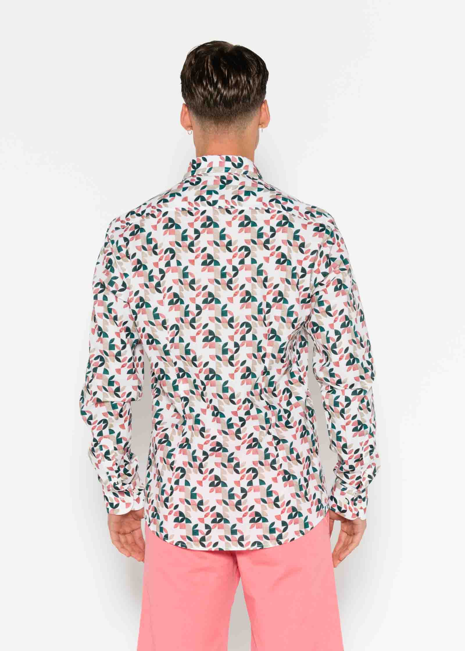CAMISA M/L ESTAMPADA ELASTÁN GEOMETRIC