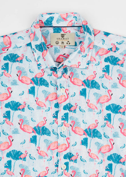 CAMISA M/L ESTAMPADA VOILÈ FLAMINGO