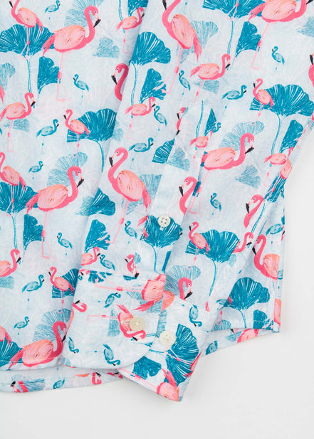 CAMISA M/L ESTAMPADA VOILÈ FLAMINGO