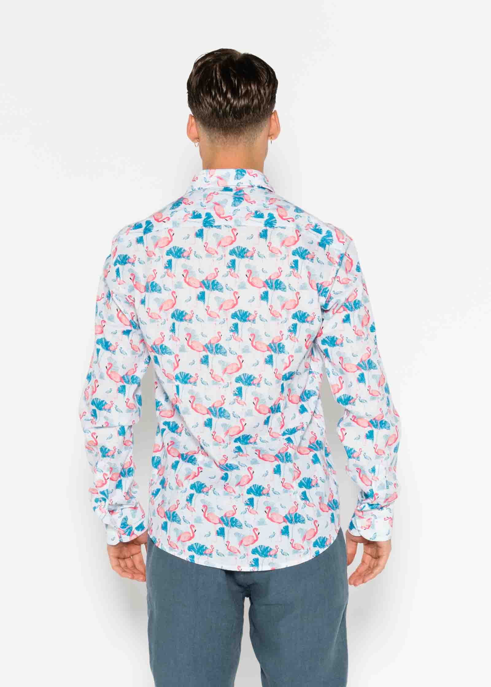 CAMISA M/L ESTAMPADA VOILÈ FLAMINGO