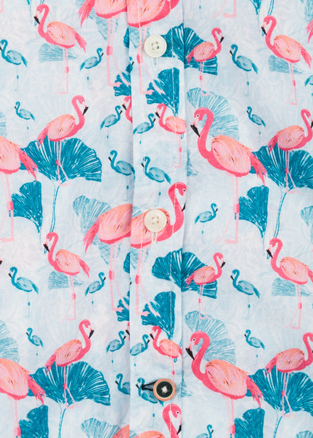 CAMISA M/L ESTAMPADA VOILÈ FLAMINGO