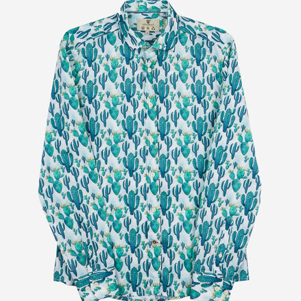 CAMISA M/L ESTAMPADA ELASTÁN CACTUS