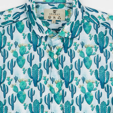 CAMISA M/L ESTAMPADA ELASTÁN CACTUS