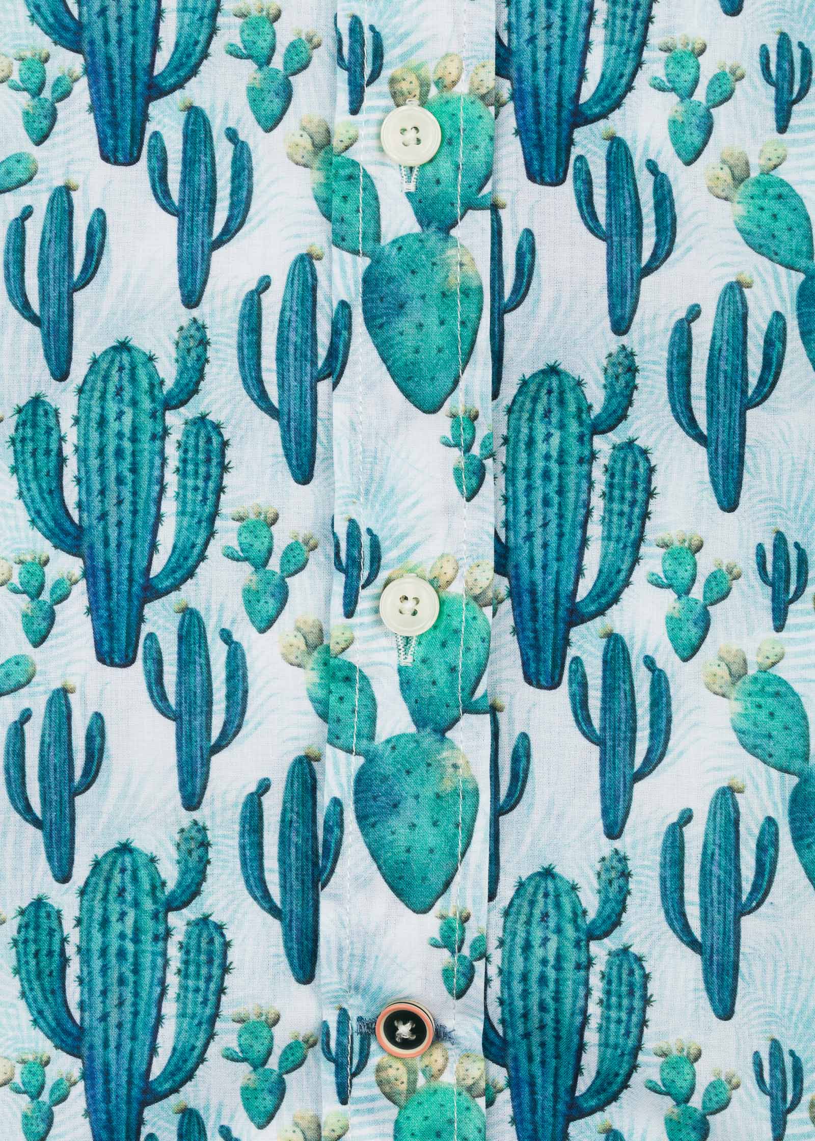 CAMISA M/L ESTAMPADA ELASTÁN CACTUS