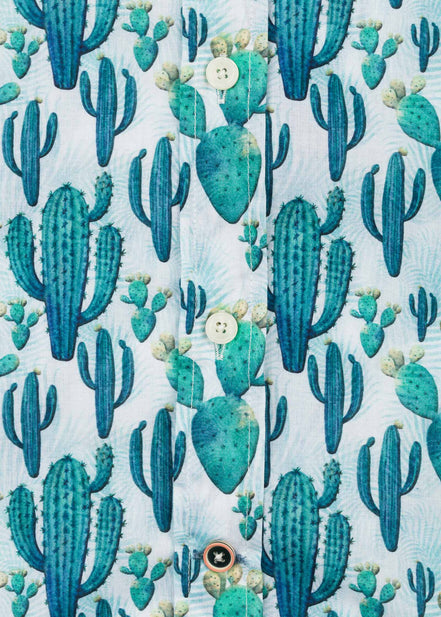 CAMISA M/L ESTAMPADA ELASTÁN CACTUS