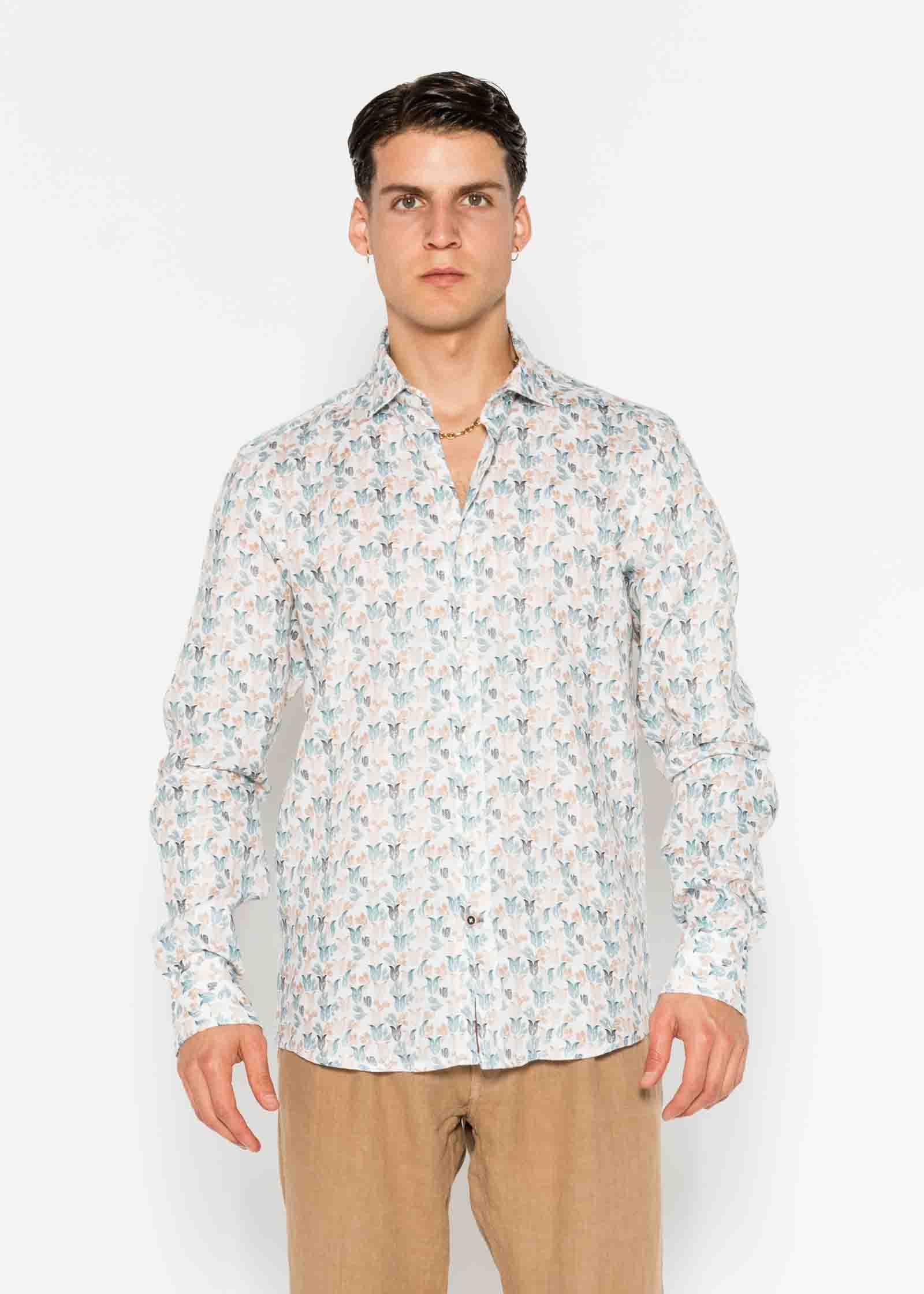CAMISA M/L ESTAMPADA LINO