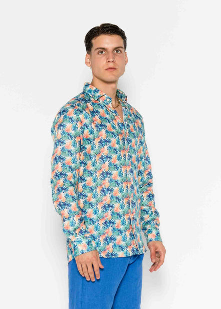 CAMISA M/L ESTAMPADA LINO