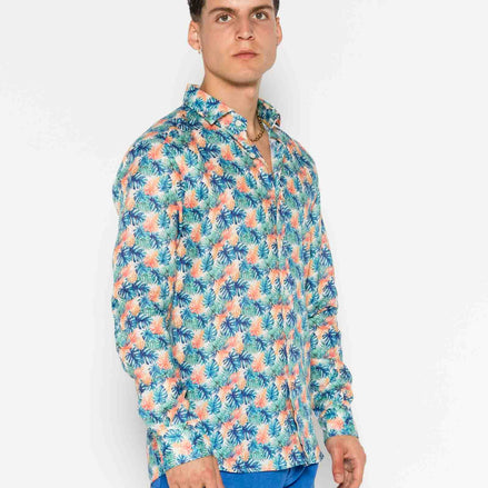 CAMISA M/L ESTAMPADA LINO