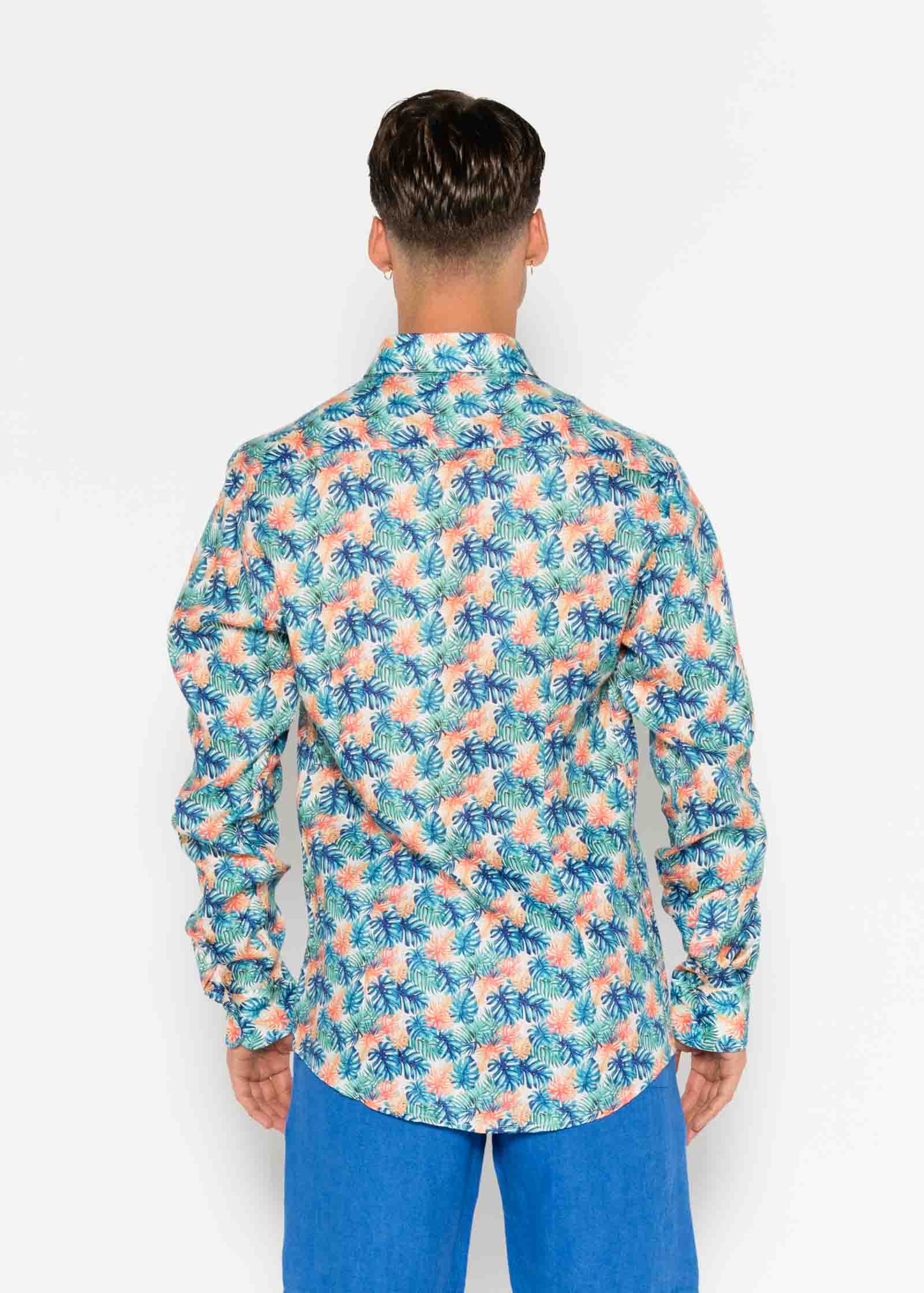 CAMISA M/L ESTAMPADA LINO