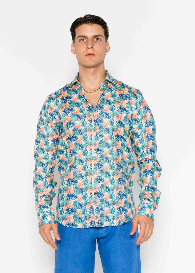 CAMISA M/L ESTAMPADA LINO