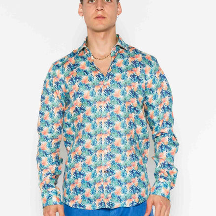 CAMISA M/L ESTAMPADA LINO