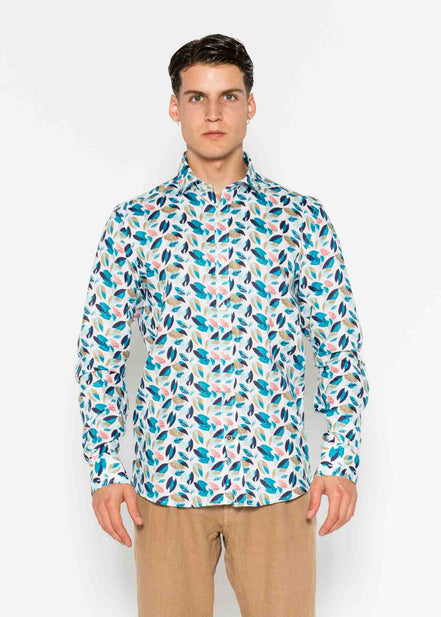 CAMISA M/L ESTAMPADA LINO