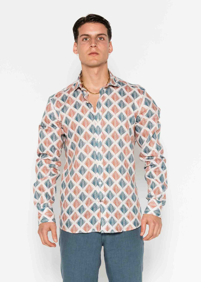 CAMISA M/L ESTAMPADA LINO