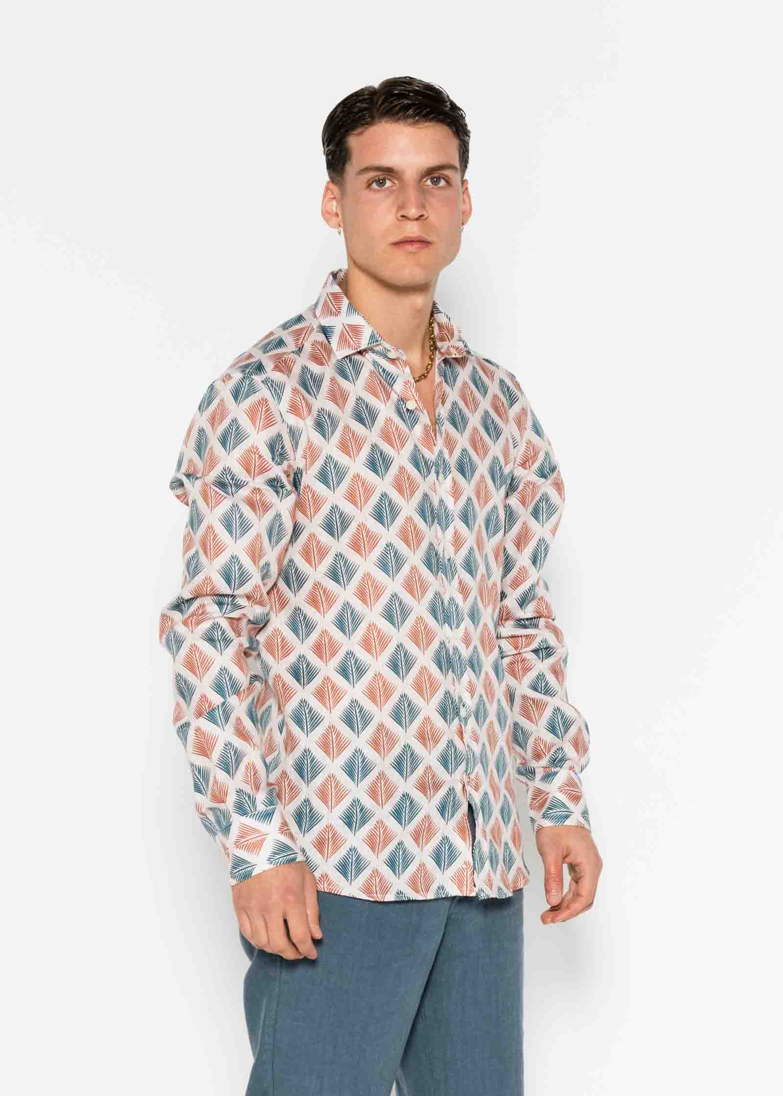 CAMISA M/L ESTAMPADA LINO
