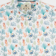 CAMISA M/L ESTAMPADA LINO CORAL