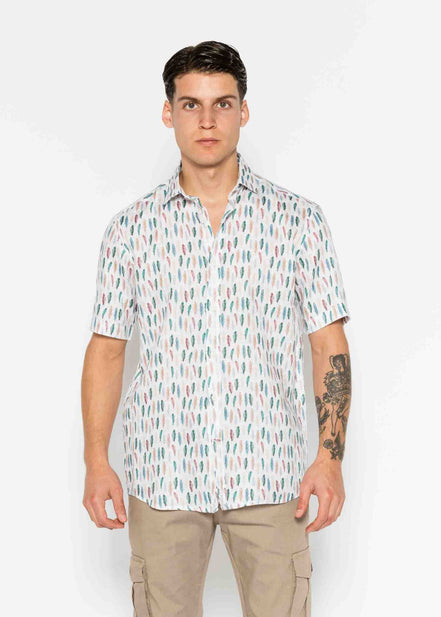 CAMISA M/C ESTAMPADA LINO
