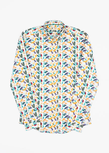 CAMISA ESTAMPADA ELASTÁN PAPAYA