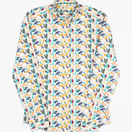 CAMISA ESTAMPADA ELASTÁN PAPAYA