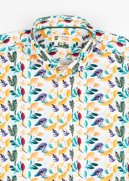CAMISA ESTAMPADA ELASTÁN PAPAYA