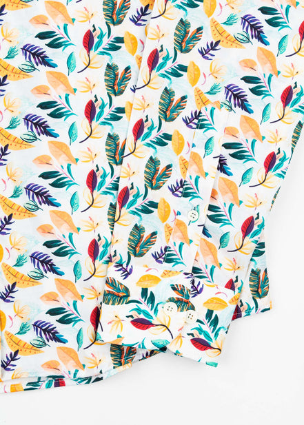 CAMISA ESTAMPADA ELASTÁN PAPAYA