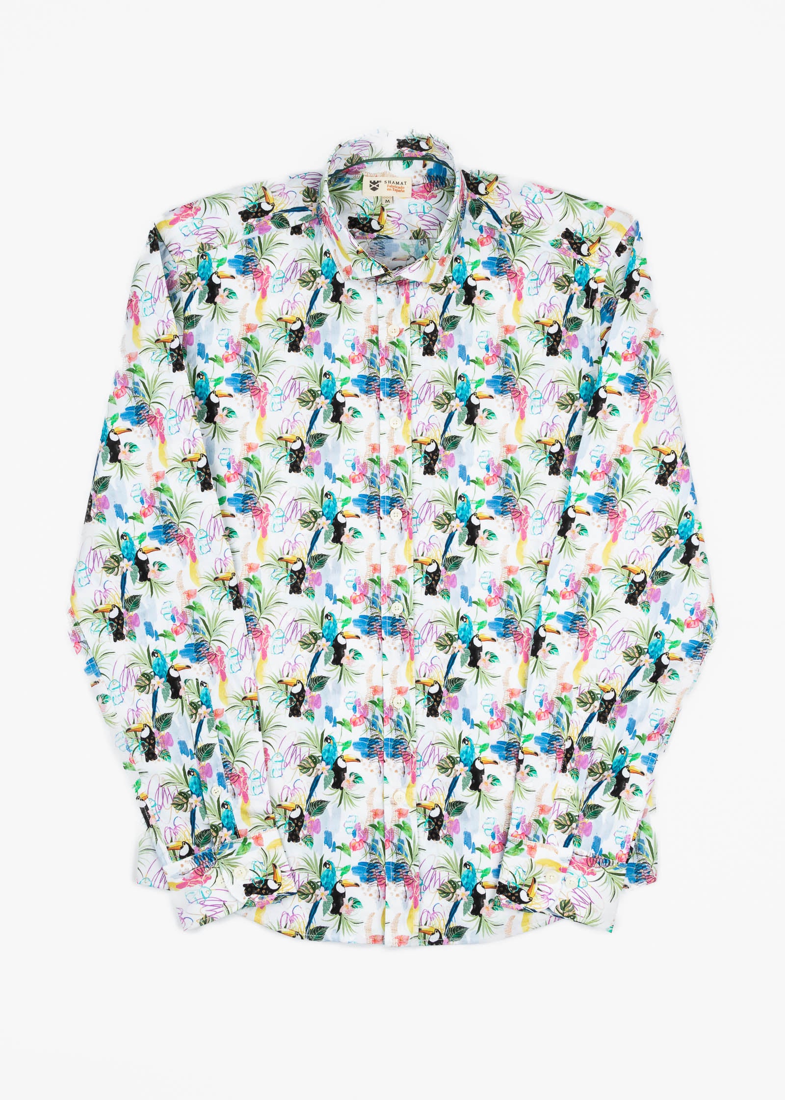 CAMISA ESTAMPADA ELASTÁN TROPICAL
