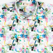 CAMISA ESTAMPADA ELASTÁN TROPICAL