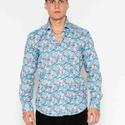 CAMISA ESTAMPADA ELASTÁN FLAMINGO