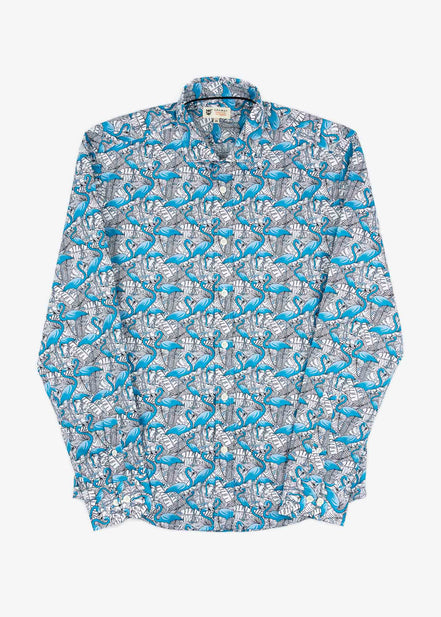 CAMISA ESTAMPADA ELASTÁN FLAMINGO