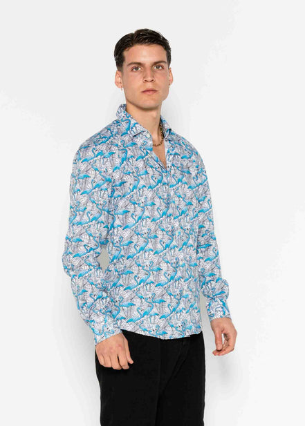 CAMISA ESTAMPADA ELASTÁN FLAMINGO