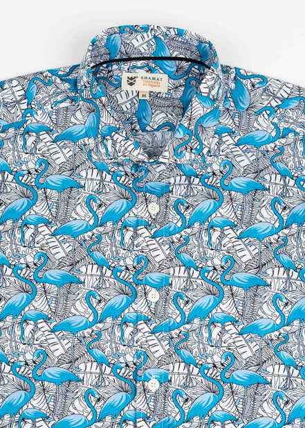 CAMISA ESTAMPADA ELASTÁN FLAMINGO