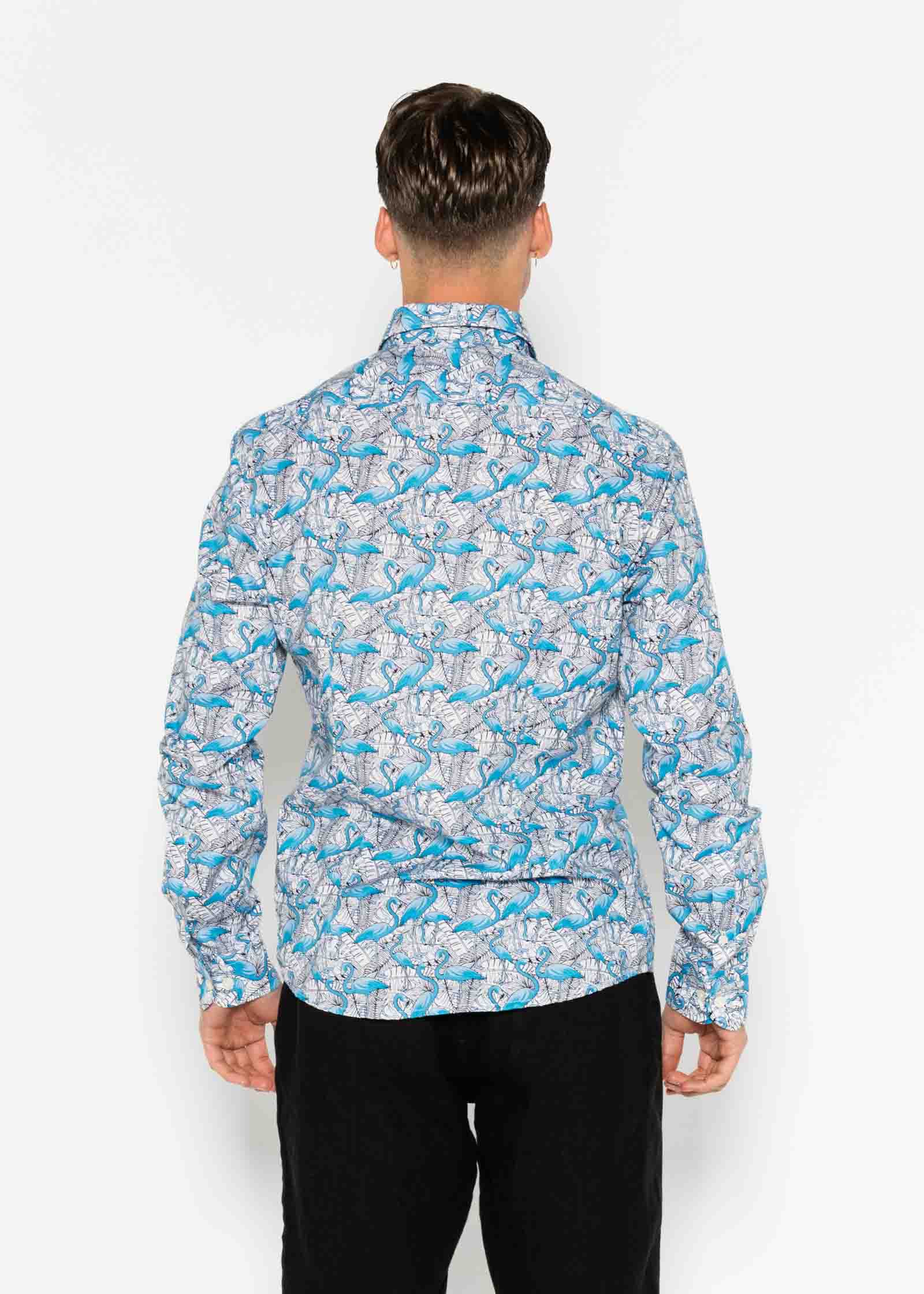 CAMISA ESTAMPADA ELASTÁN FLAMINGO
