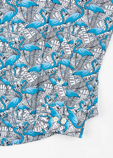 CAMISA ESTAMPADA ELASTÁN FLAMINGO