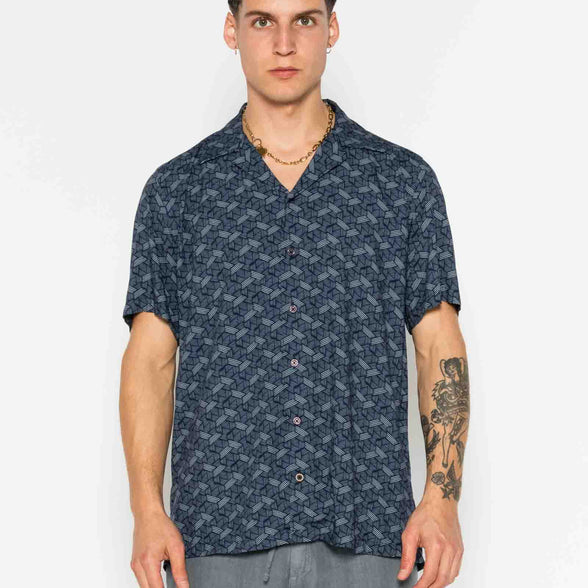 CAMISA M/C BOWLING VISCOSA METAL