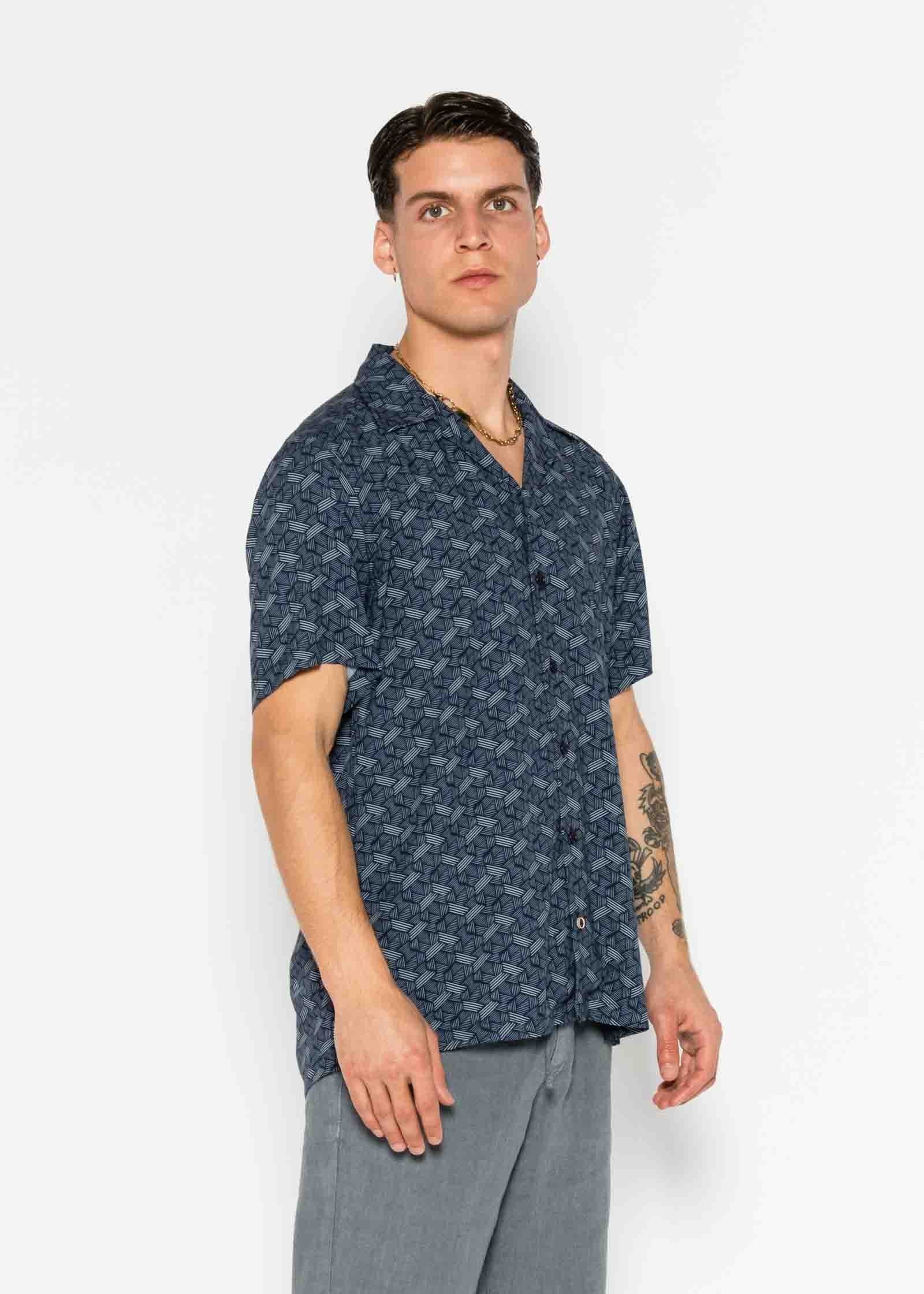CAMISA M/C BOWLING VISCOSA METAL