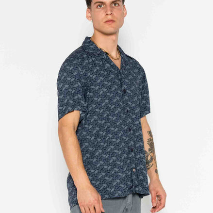 CAMISA M/C BOWLING VISCOSA METAL