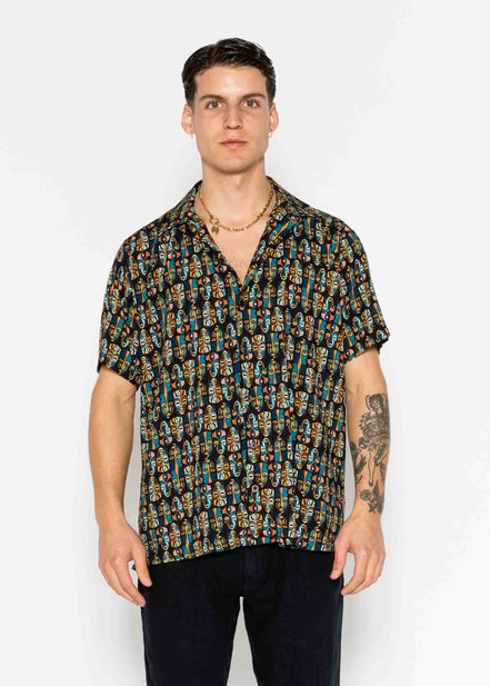 CAMISA M/C BOWLING VISCOSA TRIBAL