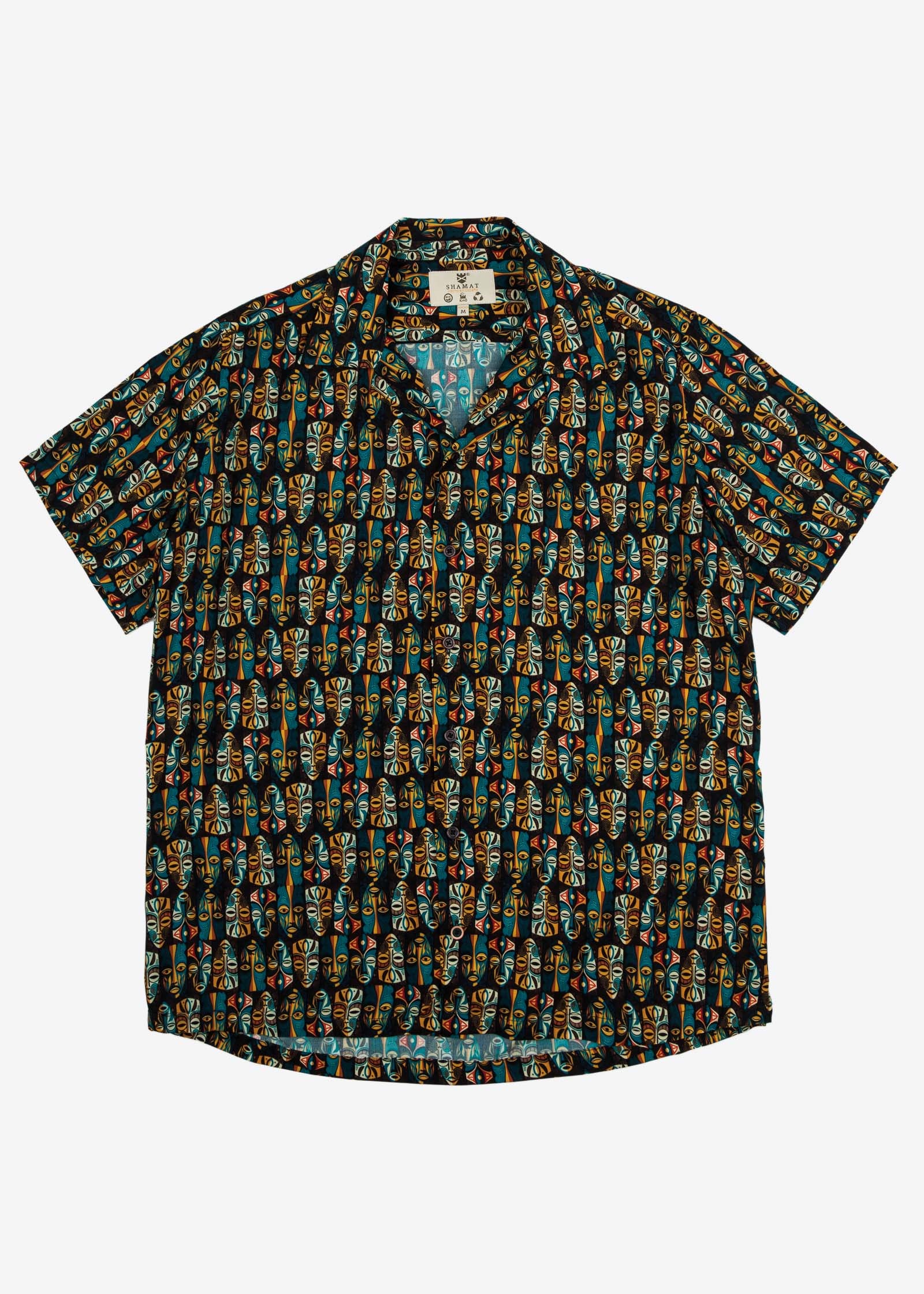 CAMISA M/C BOWLING VISCOSA TRIBAL