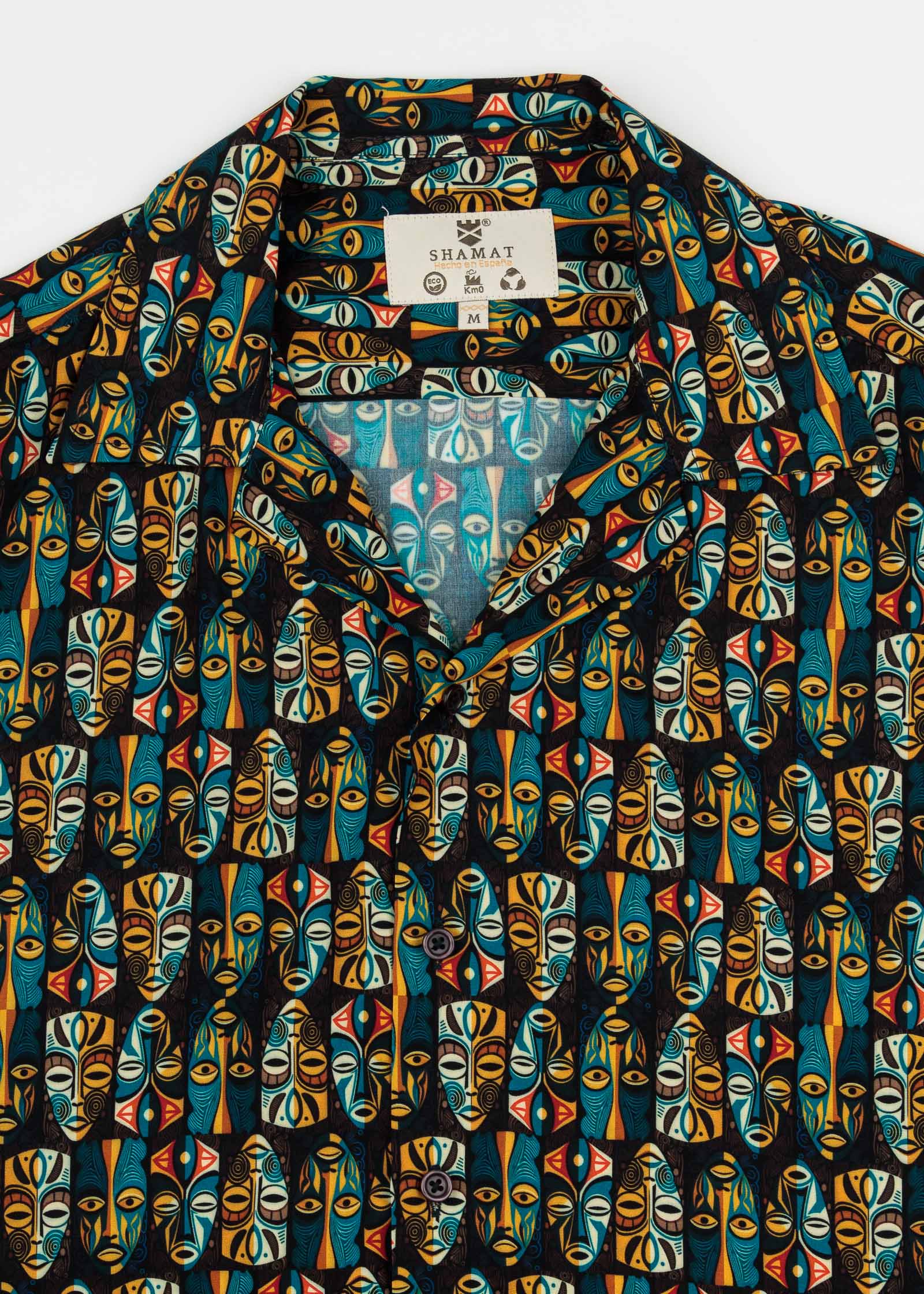 CAMISA M/C BOWLING VISCOSA TRIBAL