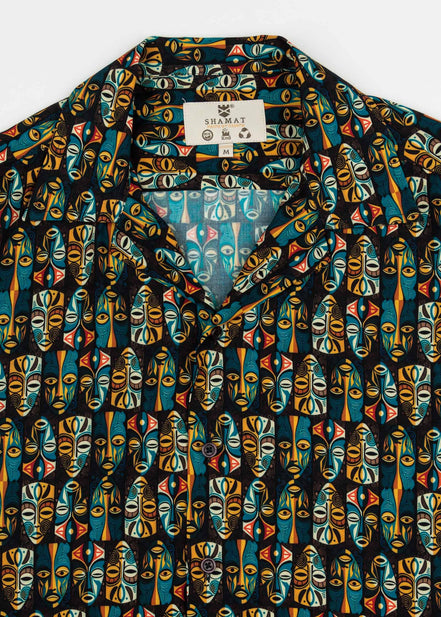 CAMISA M/C BOWLING VISCOSA TRIBAL