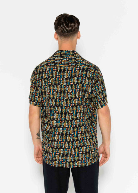 CAMISA M/C BOWLING VISCOSA TRIBAL