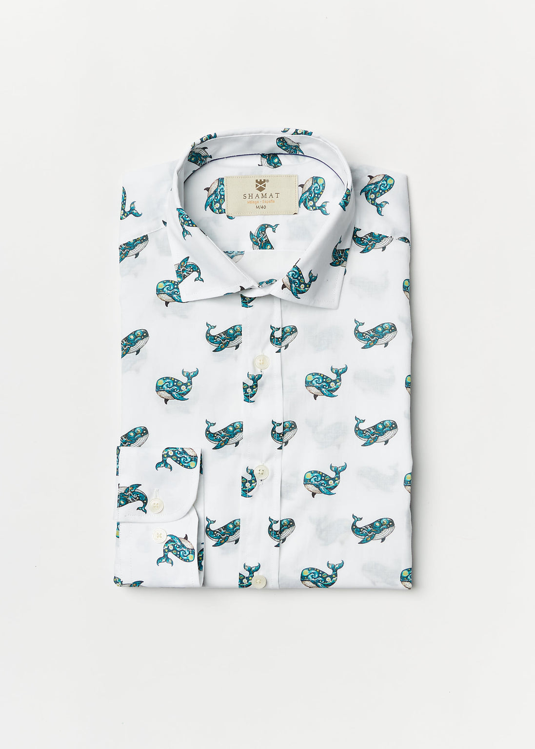 CAMISA ALGODÓN ESTAMPADA WHALES