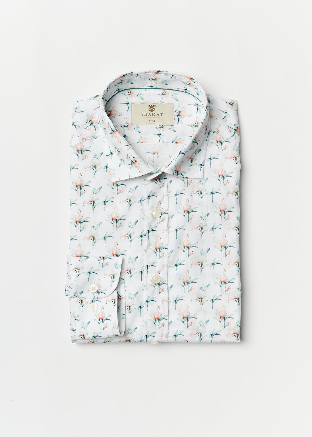 CAMISA ALGODÓN ESTAMPADA FLAMINGO