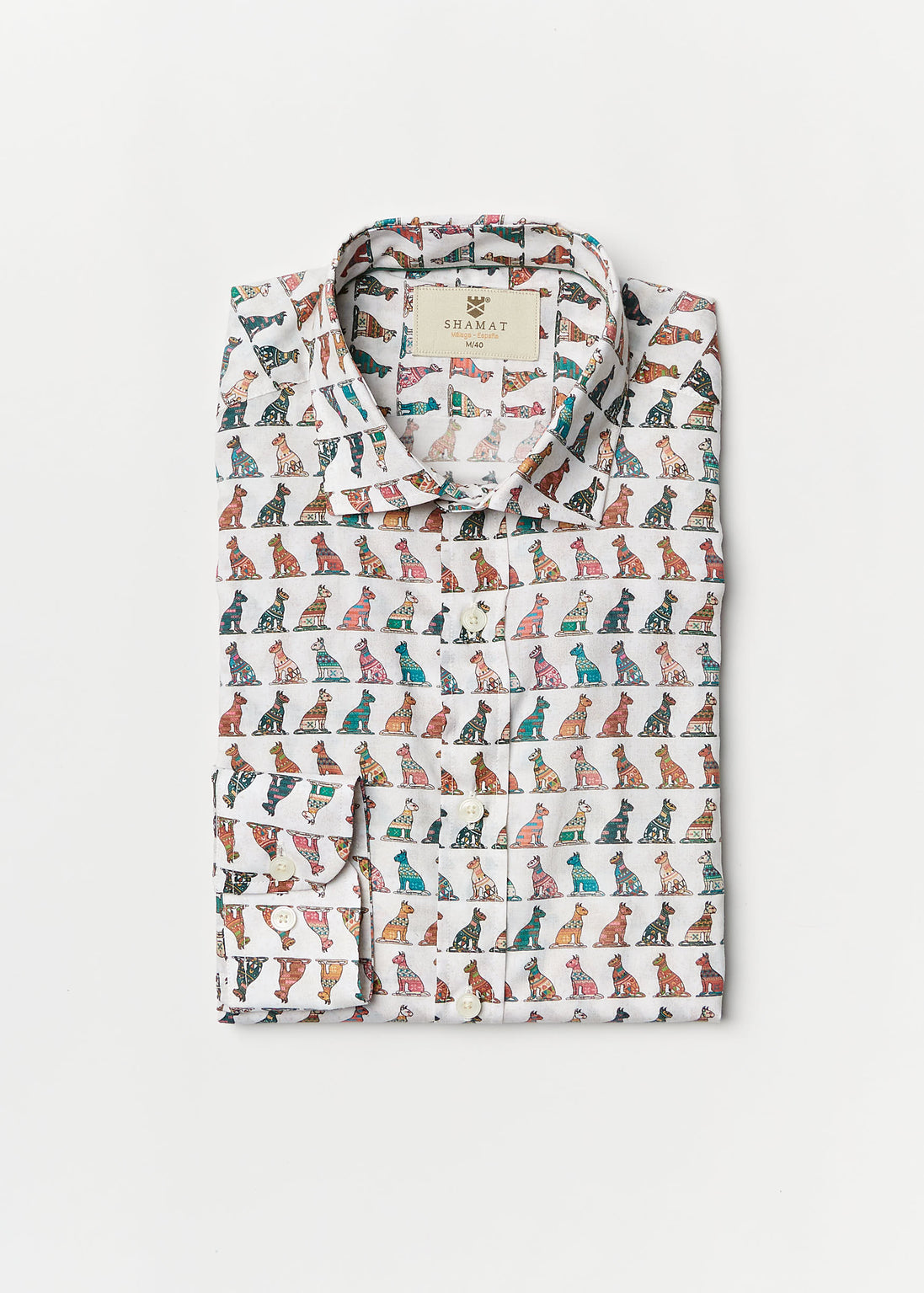 CAMISA ALGODÓN/ELASTÁN ESTAMPADA EGIPTO