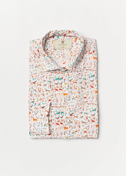 CAMISA ALGODÓN ESTAMPADA PREHISTORIC