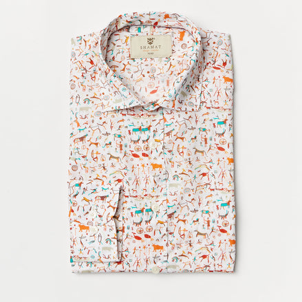 CAMISA ALGODÓN ESTAMPADA PREHISTORIC