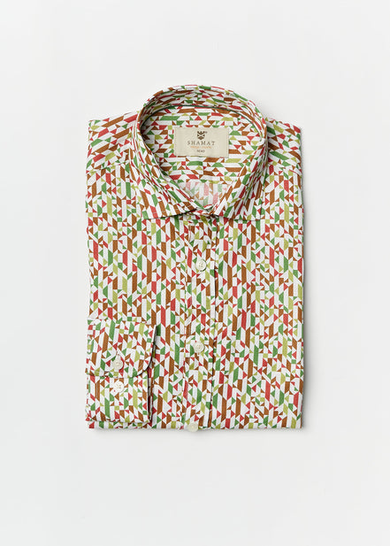 CAMISA ALGODÓN ORG ESTAMPADA RETRO