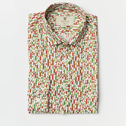 CAMISA ALGODÓN ORG ESTAMPADA RETRO