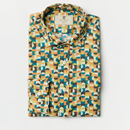 CAMISA ALGODÓN ORG ESTAMPADA 60S