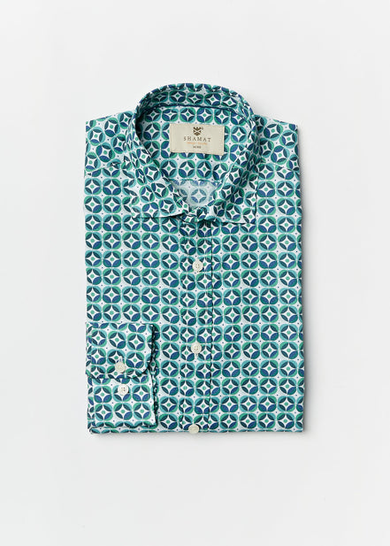 CAMISA ALGODÓN ORG ESTAMPADA 70S