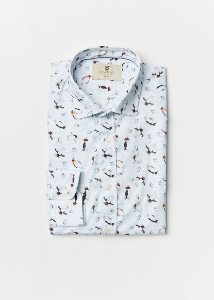 CAMISA ALG/ELASTÁN ESTAMPADA PENGUIN